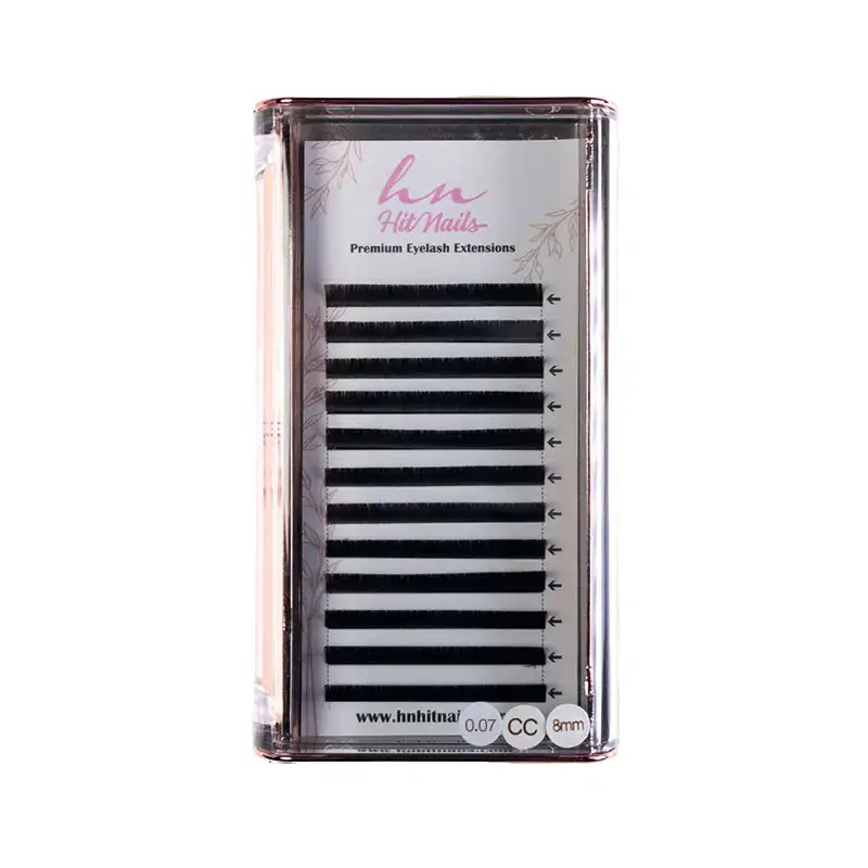 Cils 3D/Russes CC 0,07mm x 8mm en Boîte 12 Rangées