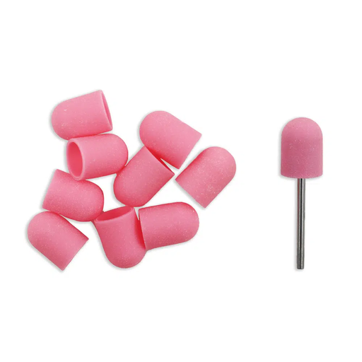[U.B.026] 10mm Pink Sanding cap #180 10un. + 1 mandril