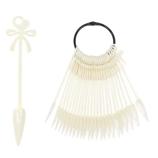 [U.MOS.005] Porte-Échantillon 24 Tips en Anneau Stiletto Natural