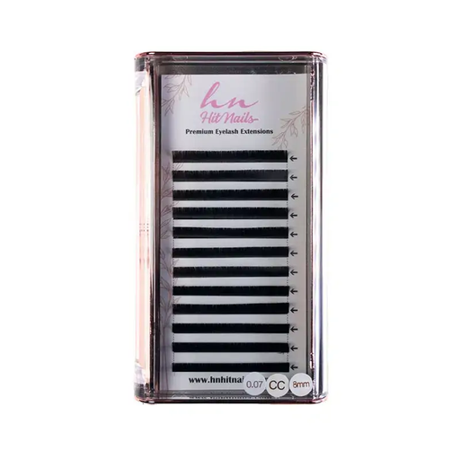 [P.3D.022] Cils 3D/Russes CC 0,07mm x 8mm en Boîte 12 Rangées