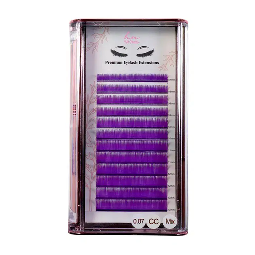 [P.3DCO.012] Cils 3D/Russes Purple CC 0,07mm Mix en Boîte 12 rangées