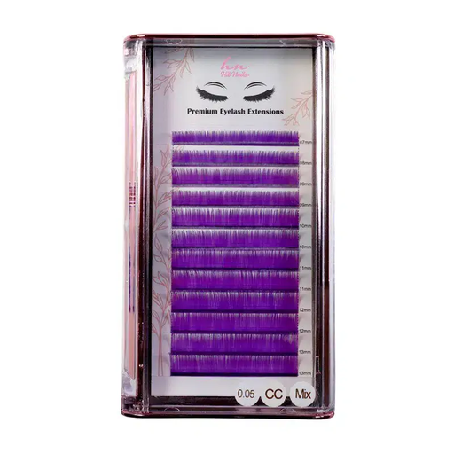 [P.3DCO.011] Cils 3D/Russes Purple CC 0,05mm Mix en Boîte 12 rangées