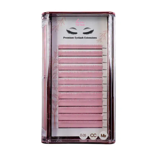 [P.3DCO.008] Cils 3D/Russes Pink CC 0,05mm Mix en Boîte 12 rangées