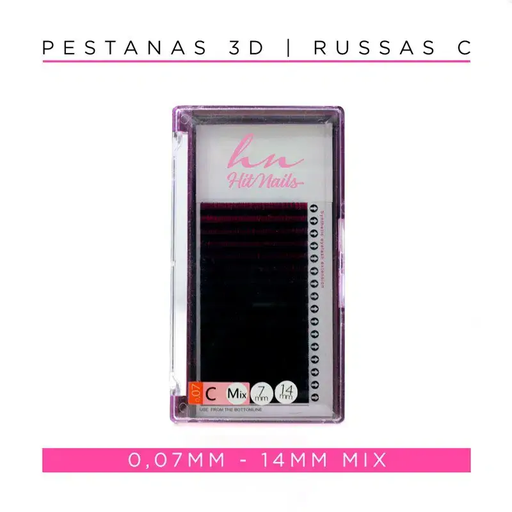 [P.3DCO.004] Cils 3D/Russes C 0,07mm Mix Noir Violet